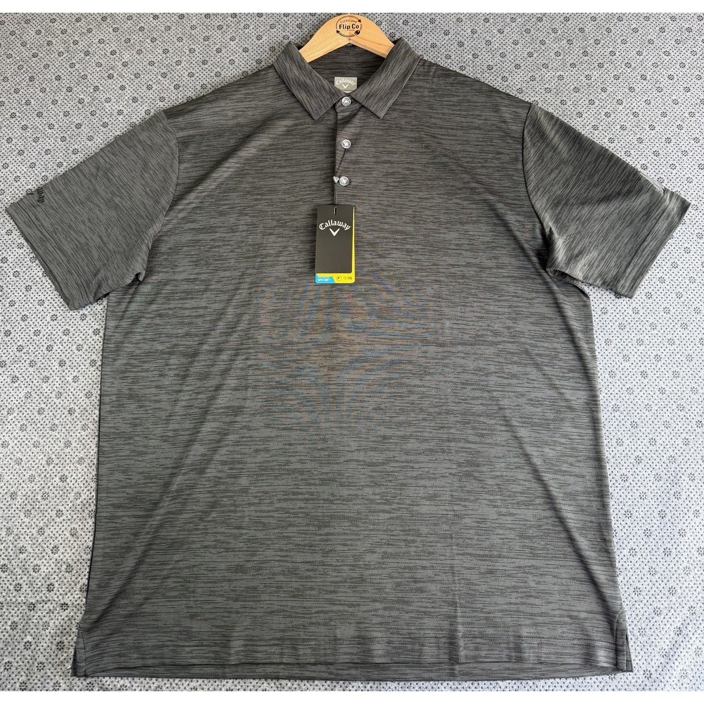 Callaway Men's XL Polo Opti-Dri Golf Black/ Gray Shirt ABC FIRE INC. Embroidery